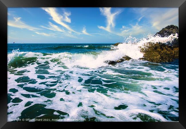 Crashing Waves Goa Coastline Framed Print by Travel and Pixels 