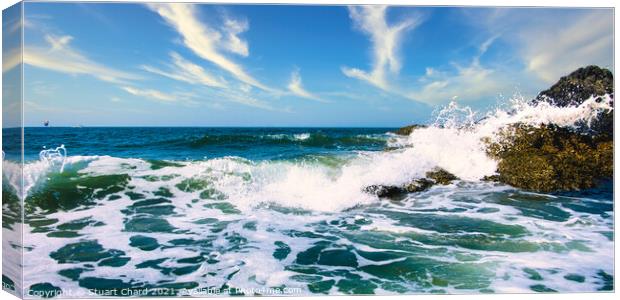 Crashing Waves Goa Coastline & tropical beach Canvas Print by Stuart Chard