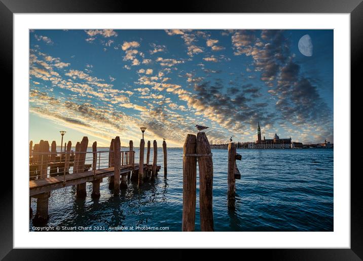 Venice bay at sunset   Framed Mounted Print by Travel and Pixels 