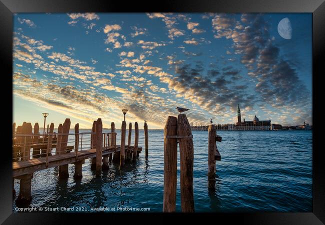 Venice bay at sunset   Framed Print by Stuart Chard