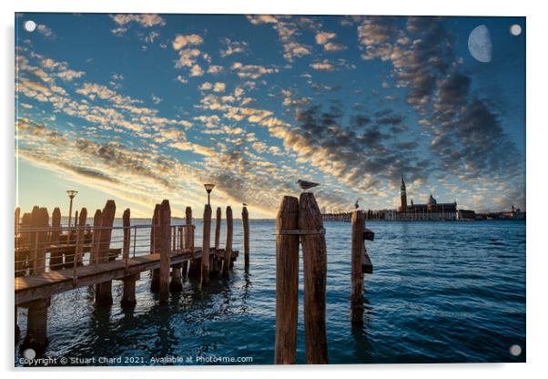 Venice bay at sunset   Acrylic by Stuart Chard