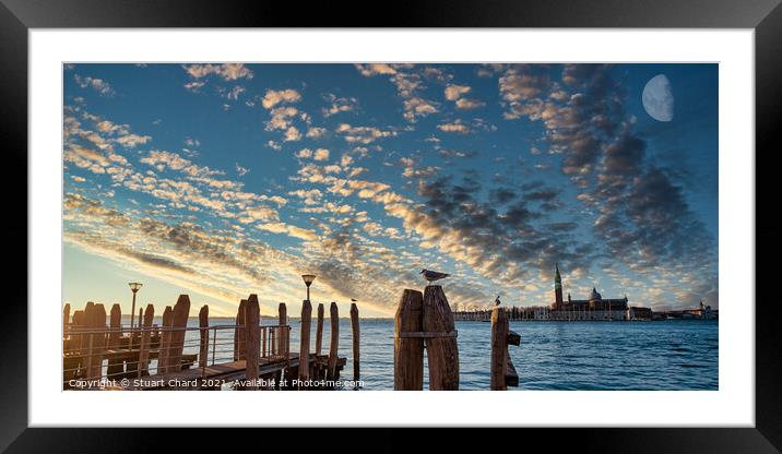 Venice bay at sunset   Framed Mounted Print by Stuart Chard
