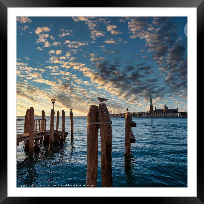 Venice bay at sunset   Framed Mounted Print by Travel and Pixels 