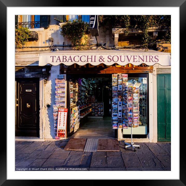 Venice tabacchi tobacconist shop and souenirs Framed Mounted Print by Travel and Pixels 
