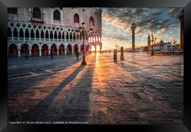 St Marks Square Venice at sunrise Framed Print by Stuart Chard