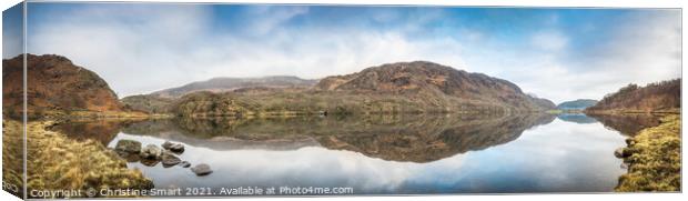 Llyn Dinas Panorama Canvas Print by Christine Smart