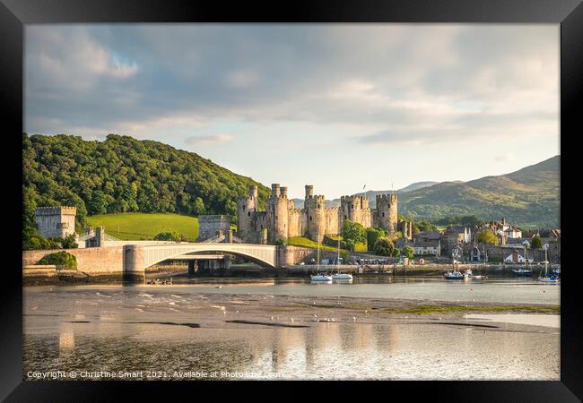 Early Evening at Conwy Castle Framed Print by Christine Smart