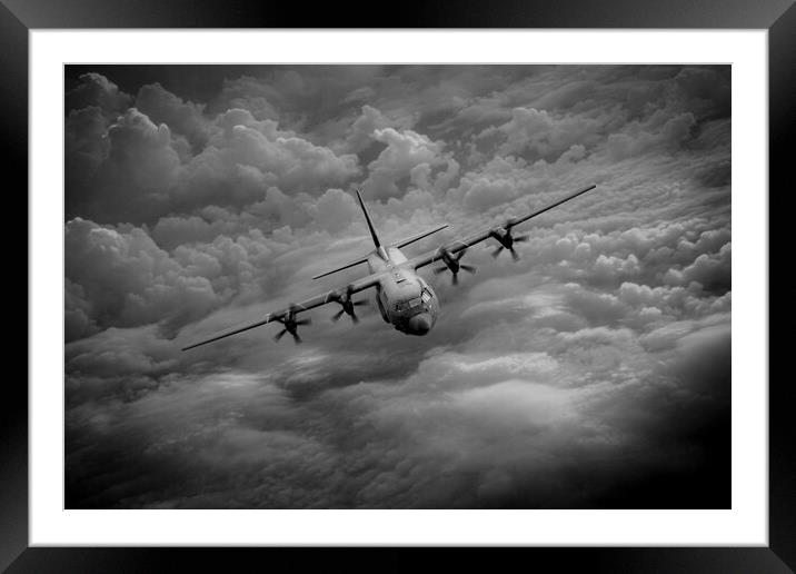 RAF C-130 Hercules Framed Mounted Print by J Biggadike