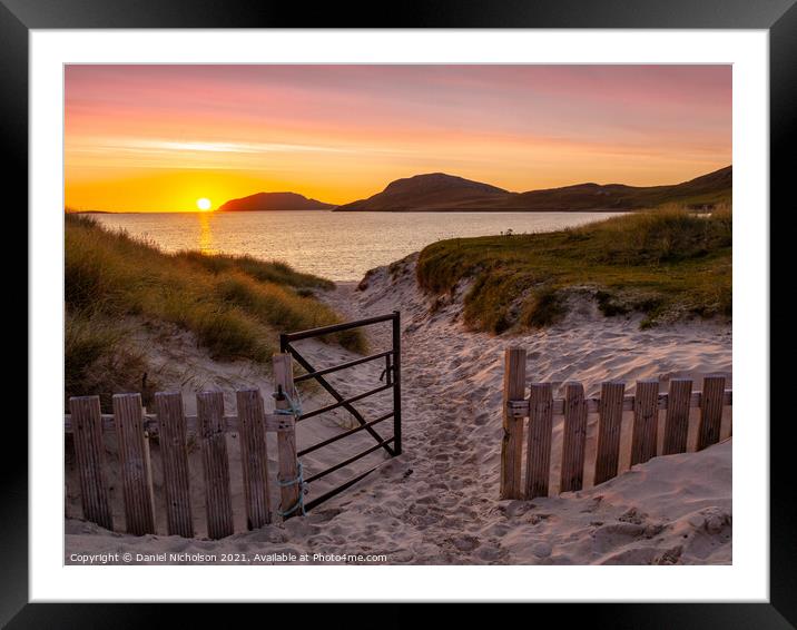 Barra Beach Sunrise in the Scottish Outer Hebrides Framed Mounted Print by Daniel Nicholson