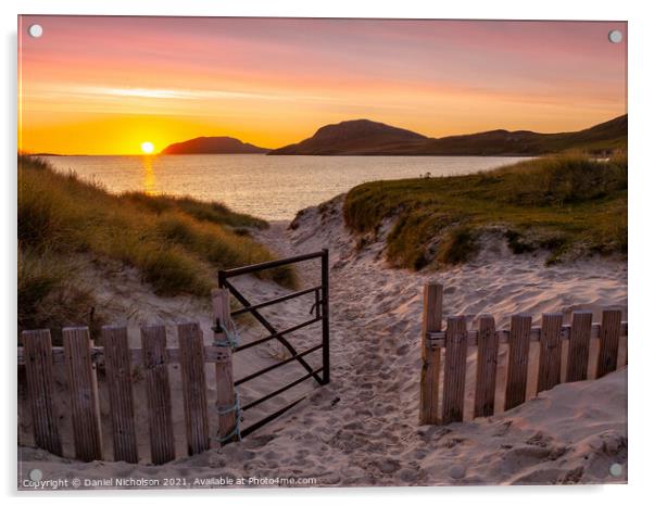 Barra Beach Sunrise in the Scottish Outer Hebrides Acrylic by Daniel Nicholson