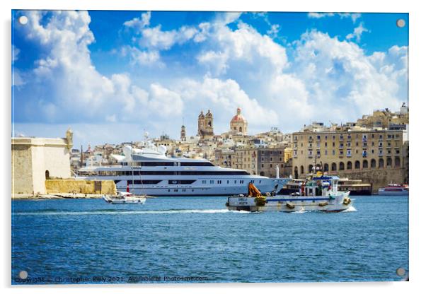 Valletta Grand Harbour Acrylic by Christopher Kelly