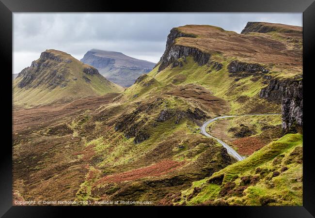 Quiraing Peninsula, - Isle of Skye, Scottish Hebrides Framed Print by Daniel Nicholson