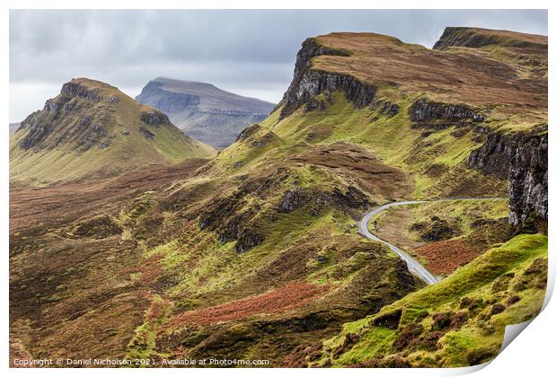 Quiraing Peninsula, - Isle of Skye, Scottish Hebrides Print by Daniel Nicholson
