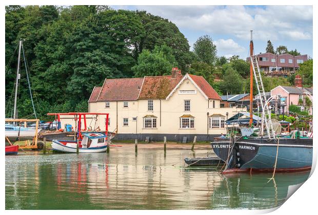 Serene Pin Mill Harbour Print by Kevin Snelling