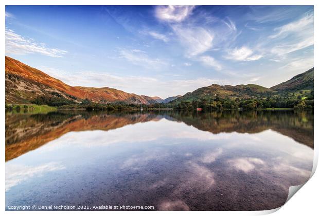 Peaceful Scene over Ullswater - Lake District, England Print by Daniel Nicholson