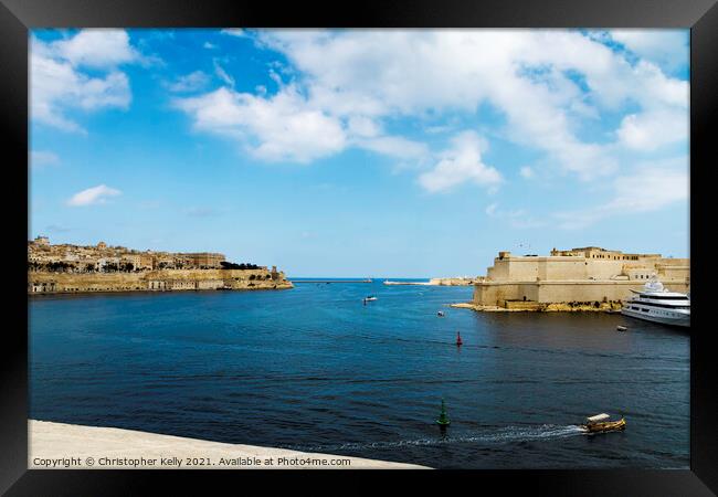 Grand Harbour Valletta Framed Print by Christopher Kelly