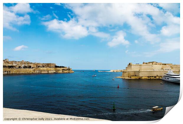 Grand Harbour Valletta Print by Christopher Kelly