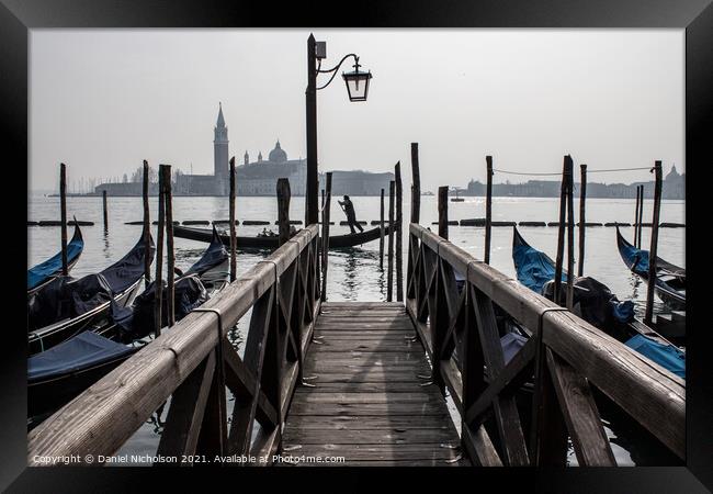 Travel by Gondola in Venice, Italy Framed Print by Daniel Nicholson