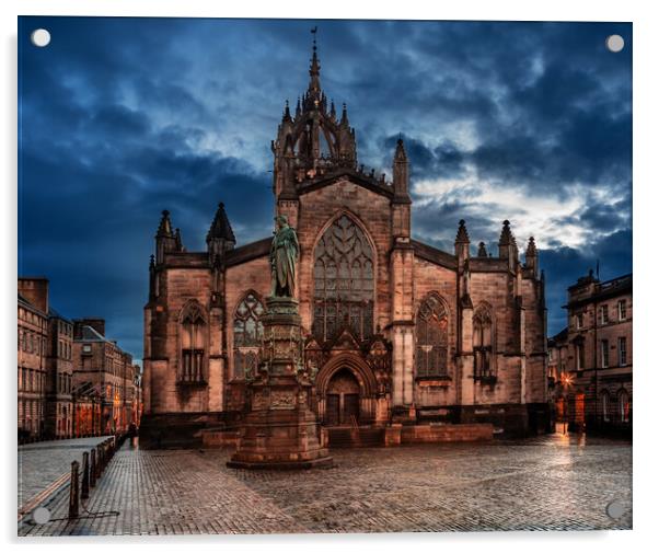St Giles' Cathedral - Edinburgh Royal Mile Acrylic by John Frid