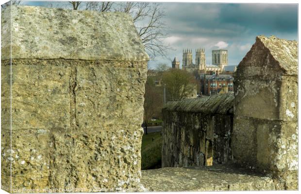 York minster from the bar walls 339  Canvas Print by PHILIP CHALK