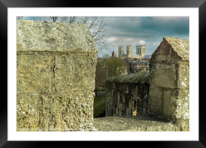 York minster from the bar walls 339  Framed Mounted Print by PHILIP CHALK