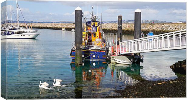 Brixham Torbay Lifeboat Canvas Print by Peter F Hunt