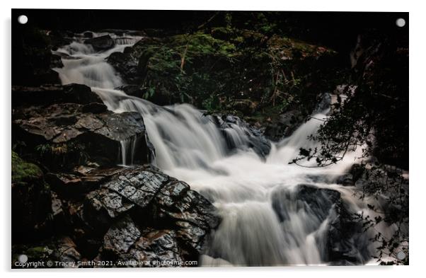 The Falls of Eskdale - Lake District Waterfall Acrylic by Tracey Smith