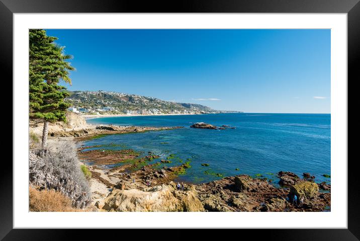 View of the coastline at Laguna Beach in California Framed Mounted Print by Steve Heap
