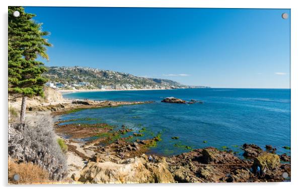 View of the coastline at Laguna Beach in California Acrylic by Steve Heap