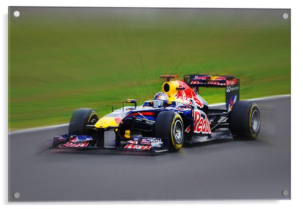 Sebastian Vettel Formula 1 Acrylic by Gareth Harding