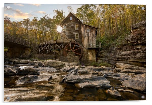 Babcock grist mill in West Virginia Acrylic by Steve Heap