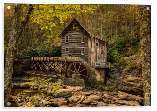 Babcock grist mill in West Virginia Acrylic by Steve Heap