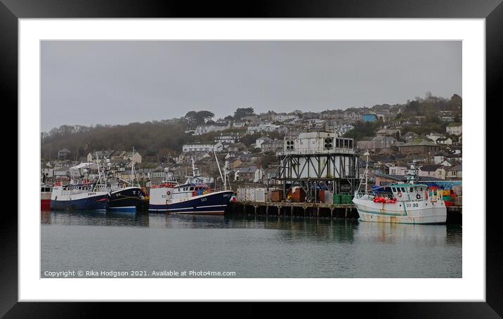 Newlyn Harbour, Cornwall, England Framed Mounted Print by Rika Hodgson