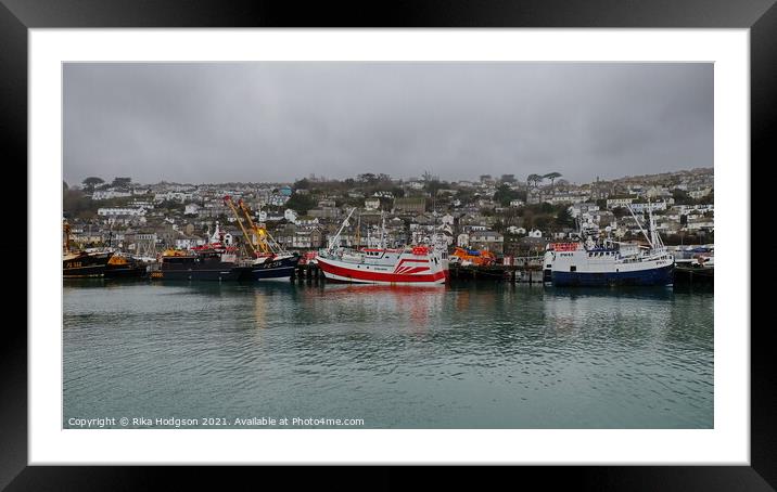 Newlyn Harbour, Cornwall, England Framed Mounted Print by Rika Hodgson