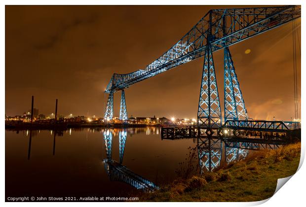 Transporter Bridge at Night Print by John Stoves