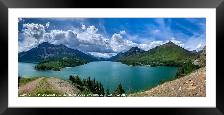 Panoramic view Waterton lake Alberta, Canada Framed Mounted Print by PhotOvation-Akshay Thaker