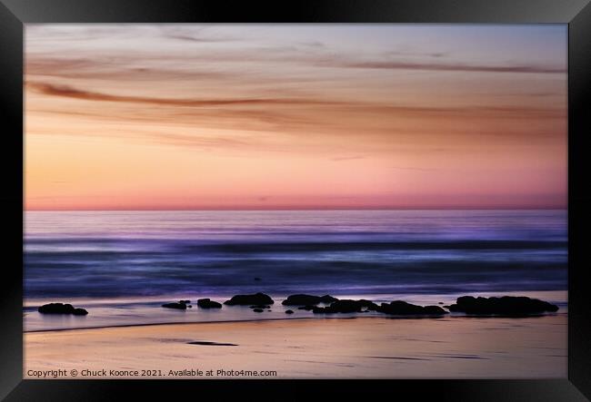 Pacific Ocean at Sunset Framed Print by Chuck Koonce