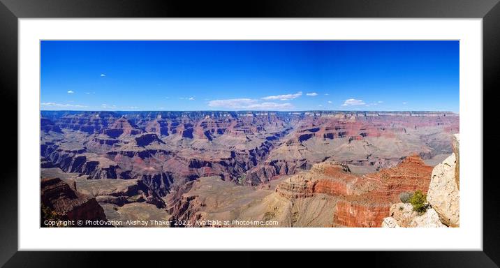 Panoramic view of Grand Canyon, Arizona, USA.  Framed Mounted Print by PhotOvation-Akshay Thaker