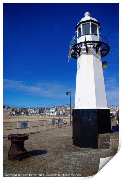 Smeaton's Pier and Lighthouse, St Ives Print by Brian Pierce
