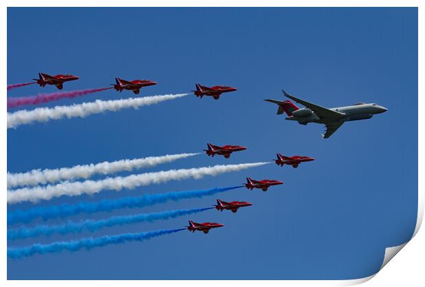 Sentinel R1 and The Red Arrows Print by J Biggadike