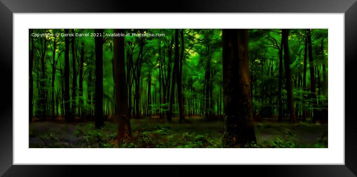 Dare you enter the Dark Green Forest (Digital Art) Framed Mounted Print by Derek Daniel