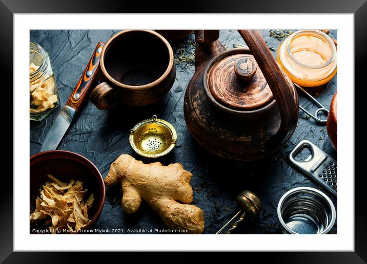 Healing tea with ginger Framed Mounted Print by Mykola Lunov Mykola