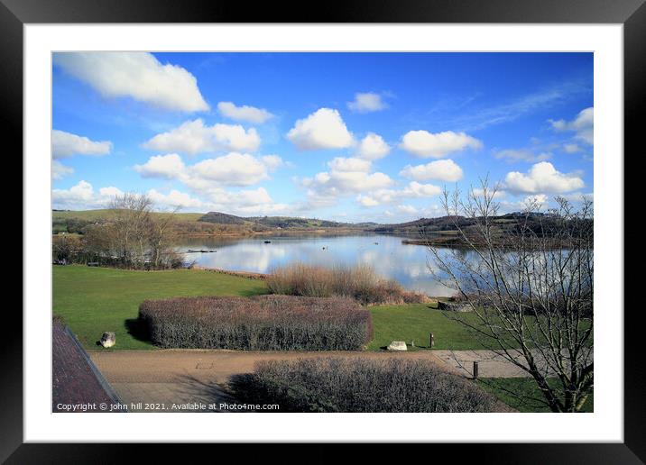 White  cloud reflections at Carsington Water. Framed Mounted Print by john hill