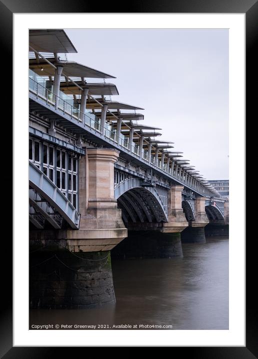 Blackfriars Bridge In London ( Long Exposure ) Framed Mounted Print by Peter Greenway