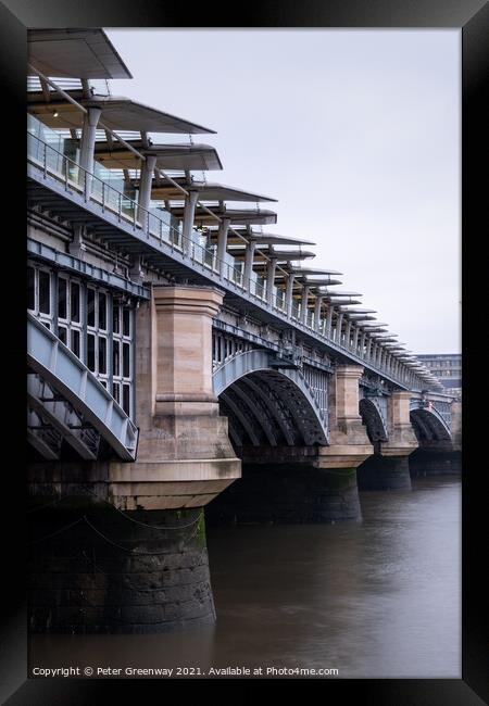 Blackfriars Bridge In London ( Long Exposure ) Framed Print by Peter Greenway