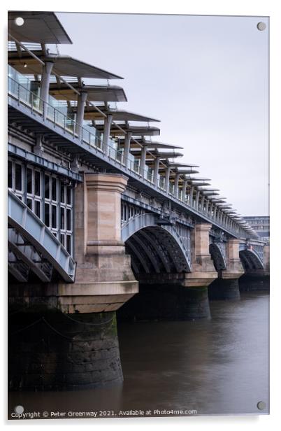 Blackfriars Bridge In London ( Long Exposure ) Acrylic by Peter Greenway