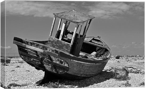 Shingle Sailor Boat Dungeness Canvas Print by Bel Menpes