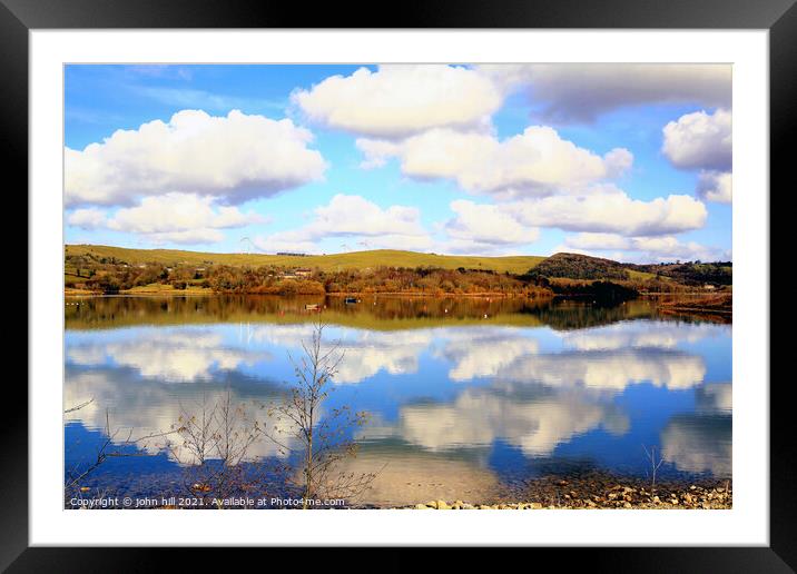 Countryside water reflections. Framed Mounted Print by john hill