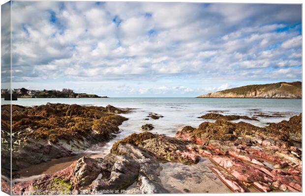 Cemaes Bay Seascape, Anglesey - North Wales Canvas Print by Christine Smart