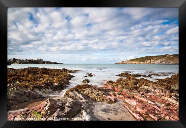 Cemaes Bay Seascape, Anglesey - North Wales Framed Print by Christine Smart